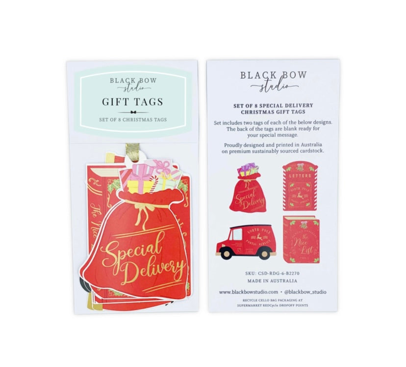 Special Delivery Christmas Gift Tags - Set of 8