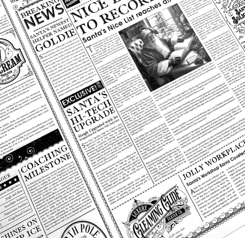 Christmas Newspaper Wrapping Paper